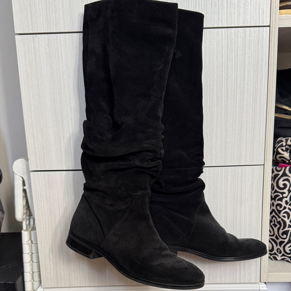 Aldo Black Slouchy Black Suede Boots
